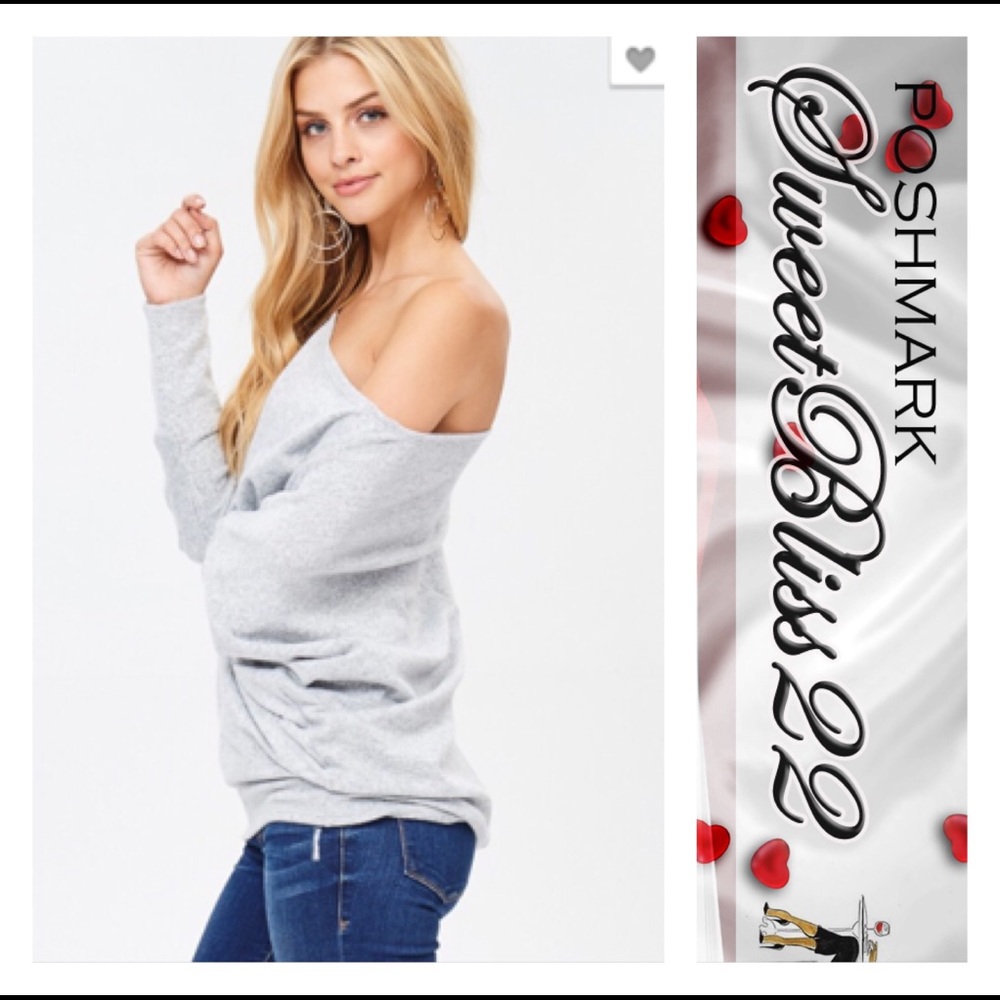 💥Grey Off The Shoulder Top💥 - Picture 2 of 3